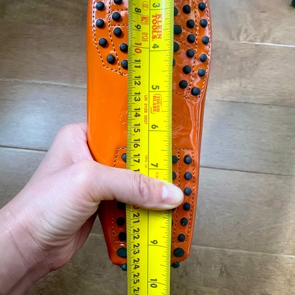 NEW ☀️ TOD’s Gommino Patent Leather Loafers☀️ Eye-catching Orange 🍊 - Picture 15 of 15